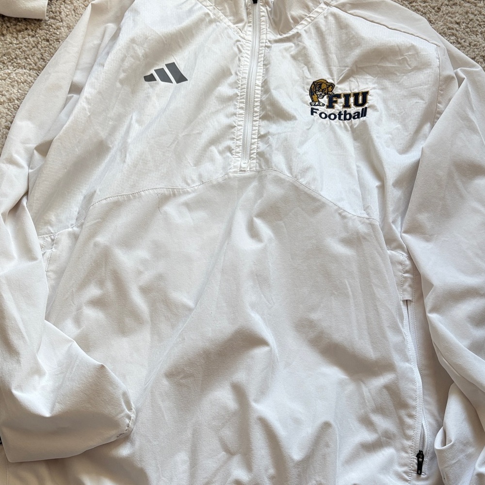 Adidas White FIU Football Jacket-Player Exclusive